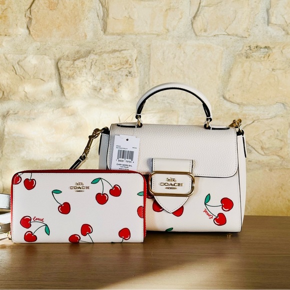 COACH Morgan Top Handle Cherry leather Satchel Bag/Wallet Option NWT Authentic